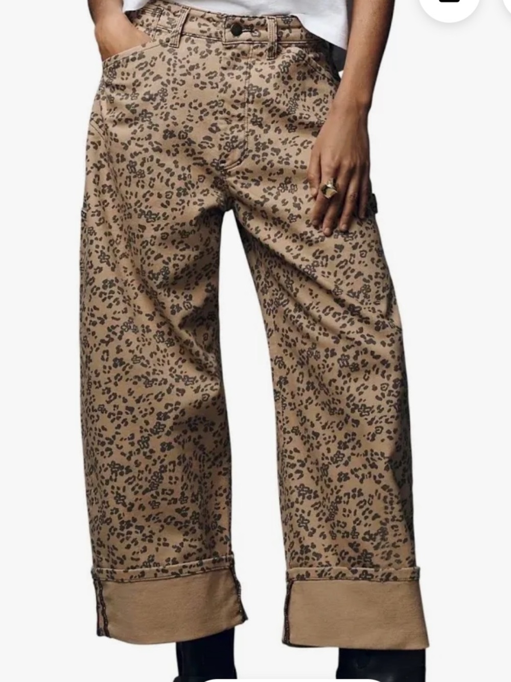 Anthropologie Pilcro Kayden Carpenter Cheetah Print Tan Pants